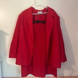 NWT Alfred Dunner Suit Business coat jacket skirt matching size 20 made USA red